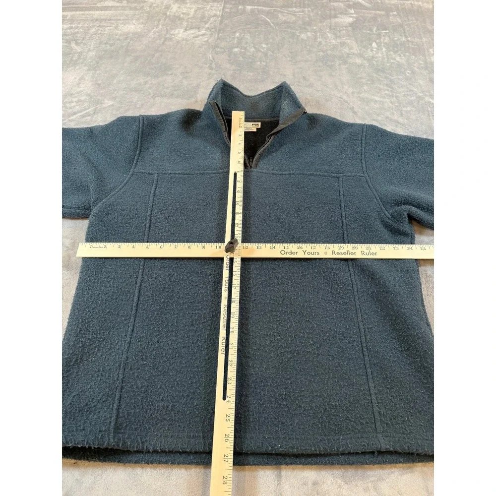 REI Men's L Blue Quarter Zip Fleece Pullover Sweater Made in Canada Italian